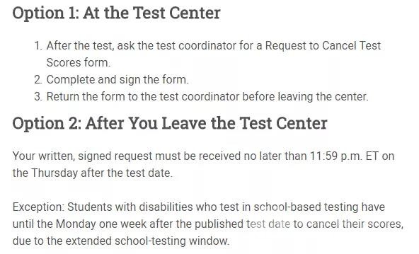 SAT考砸了咋办？据说是取消SAT成绩
